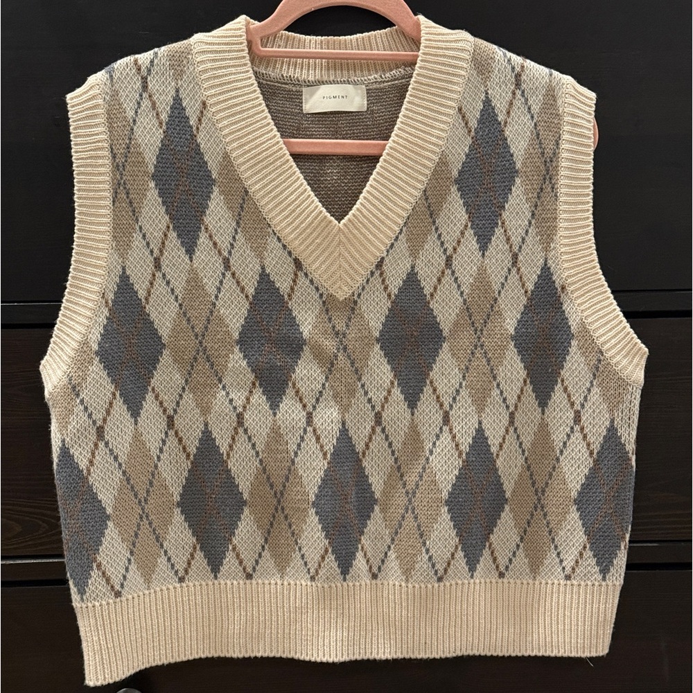 Vintage Plaid Sweater Vest